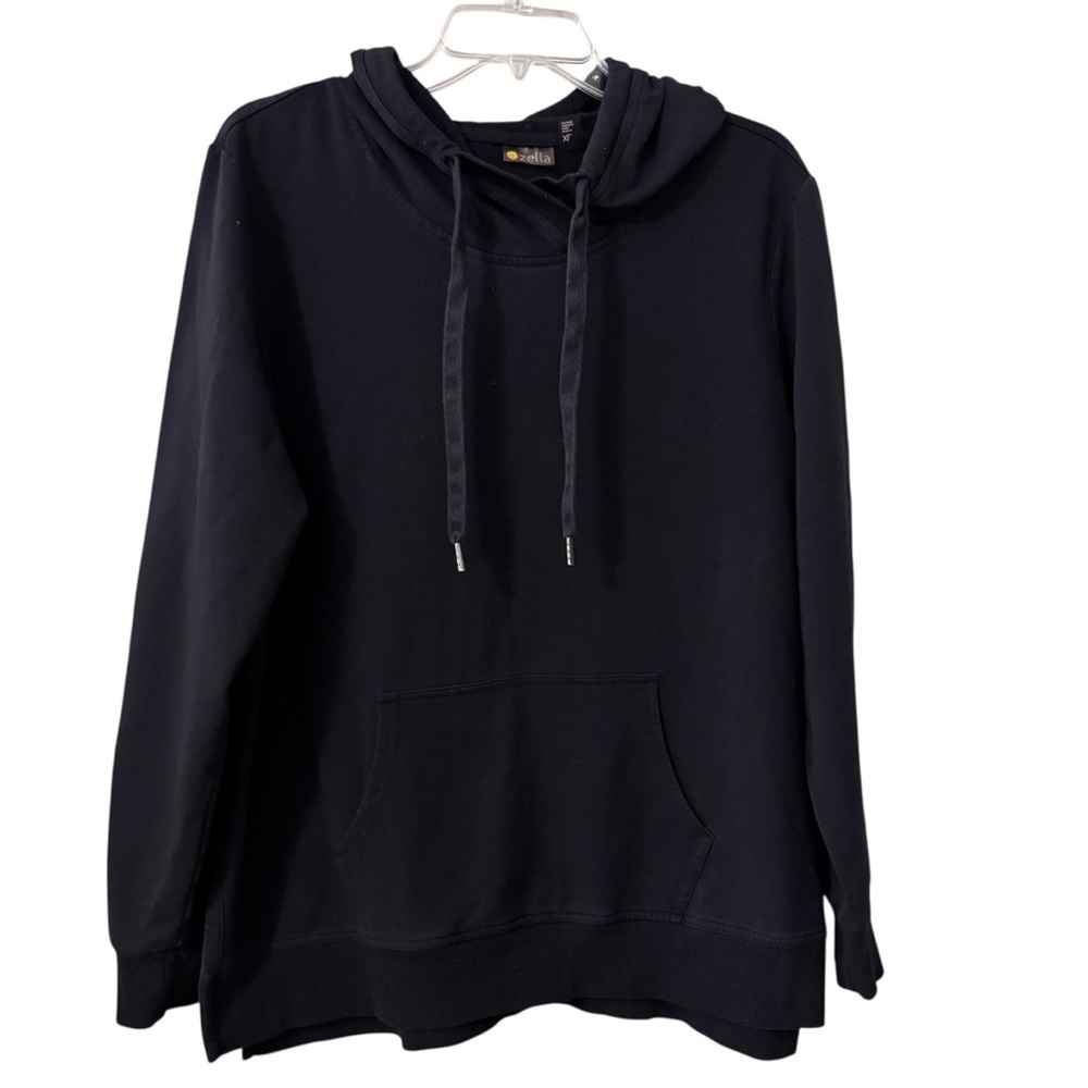 Zella XL Black Hoodie Sweatshirt with pocket split hem women’s XL